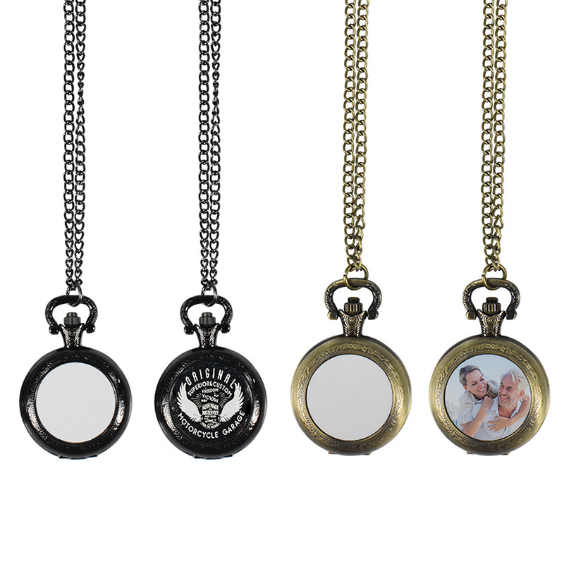 Vintage Fashion Stores - Maßgefertigte Vintage Metall-Taschenuhr Anhänger-Halskette Klassische Uhren-Halskette