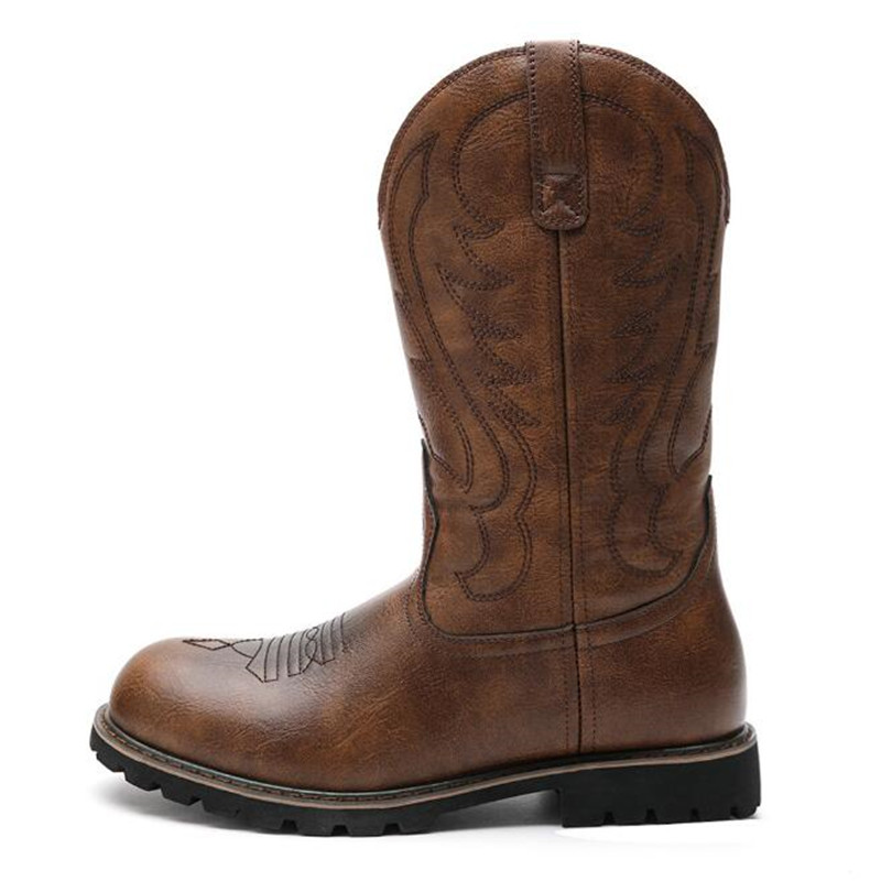 Vintage Fashion Plus Size - Modedesigner Goth Herren Cowboystiefel Slip-on Stickerei