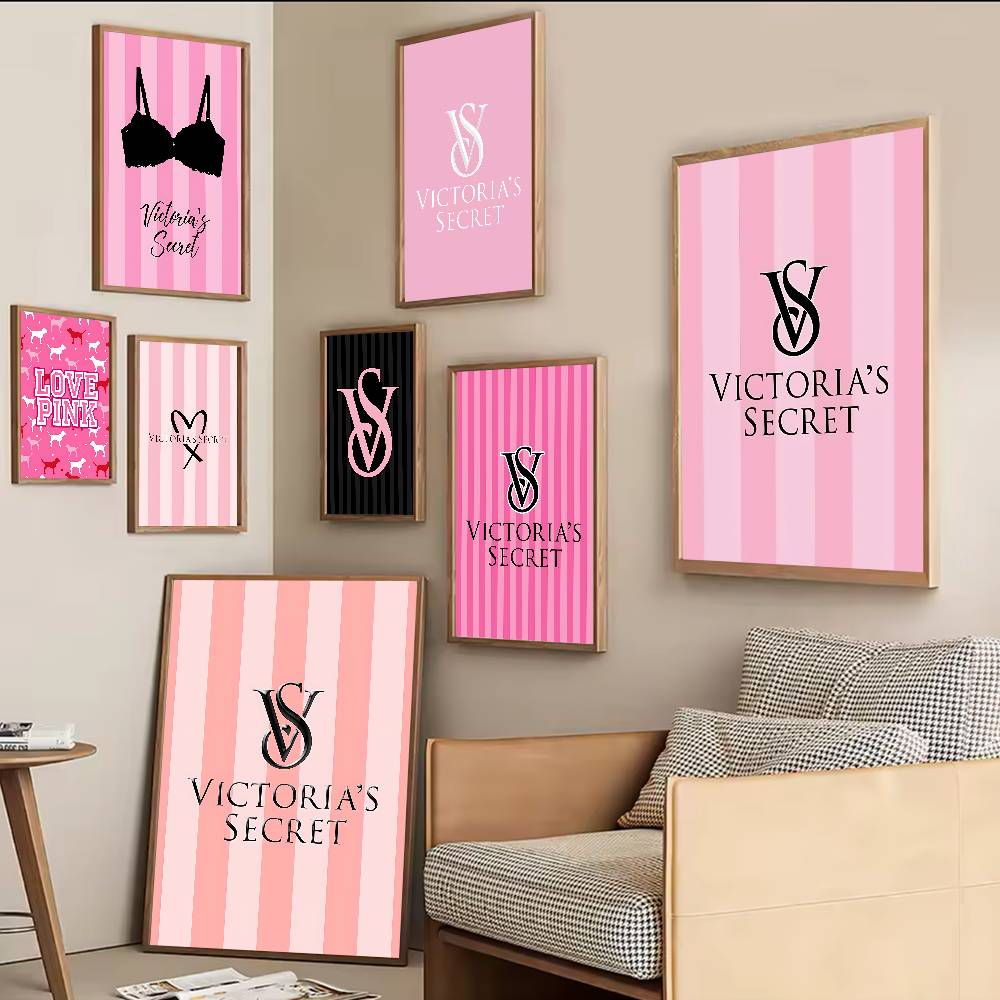 Vintage Fashion Illustration - V-Victorias-Fashion-S-Secret Vintage-Poster, selbstklebende Whitepaper-Drucke, Poster, Kunstwerke,