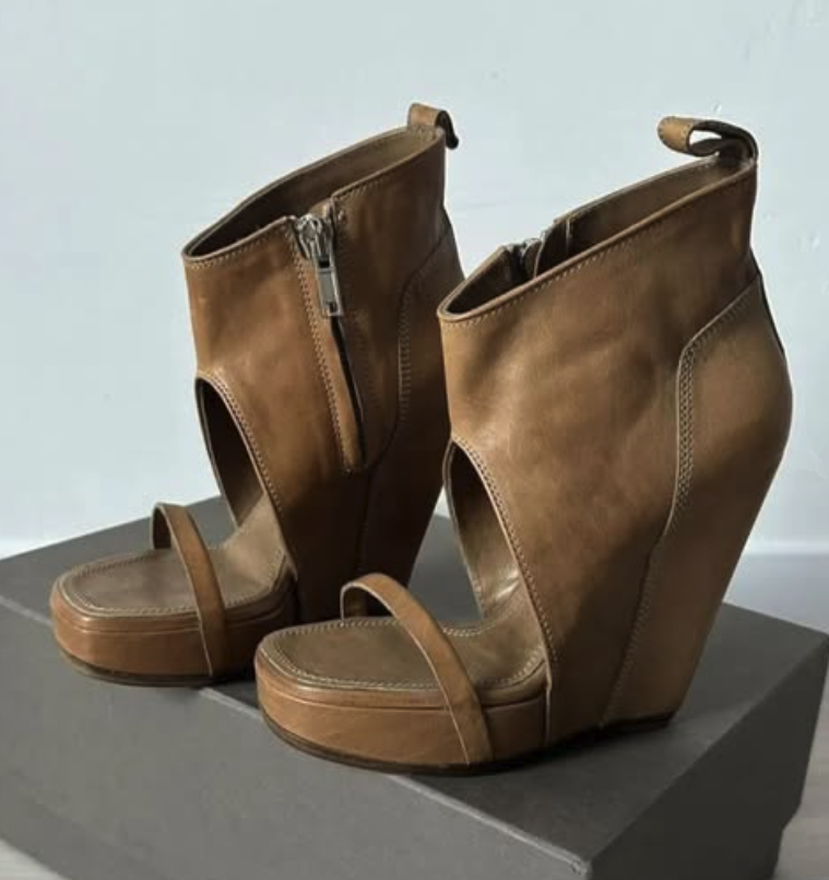 Vintage Fashion Plus Size - Damen-Sandalen im Vintage-Stil aus Leder mit