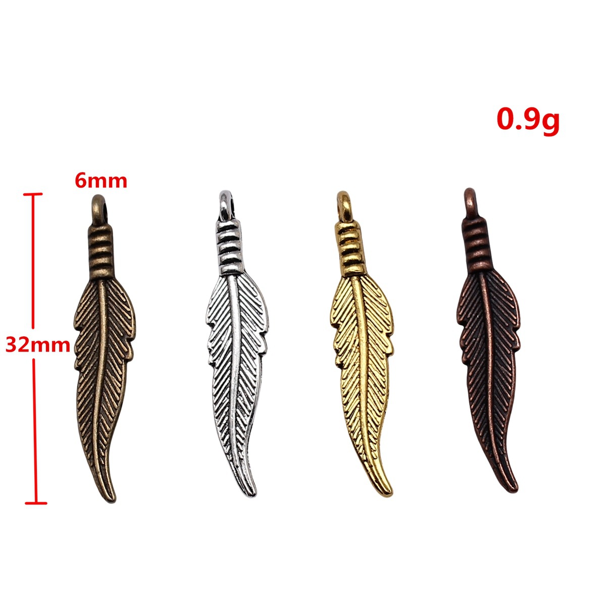 Vintage Fashion Stores - Hohle Federanhänger, Blattanhänger, Legierungsanhänger für Vintage-Natur-DIY-Armbänder,