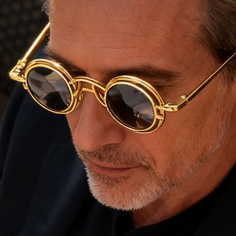 Vintage Fashion Vogue - Metall Rundheit Punk Sonnenbrille Weibliche Vogue