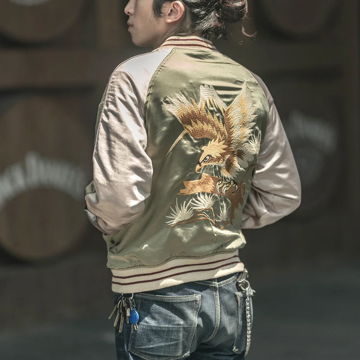 Nicht auf Lager: Omkeerbare So – Varsity Jacket Wool Bewertung und Preis
