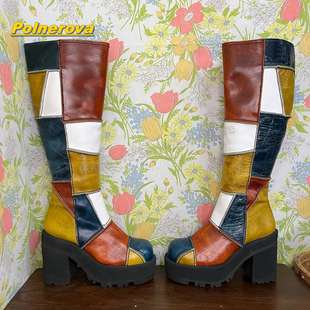 Damen Retro Patchwork Leder Kn – Vintage Style Women Fashion Bewertung und Preis