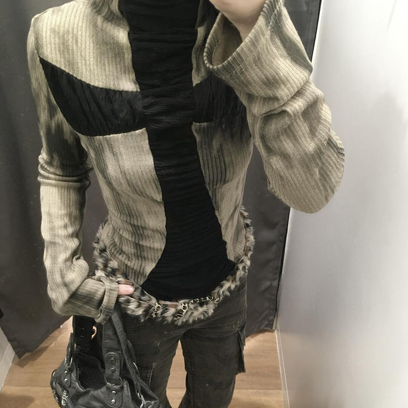 Goth Cross Subkultur Slim Tops – Turtleneck Knit 90S Bewertung und Preis