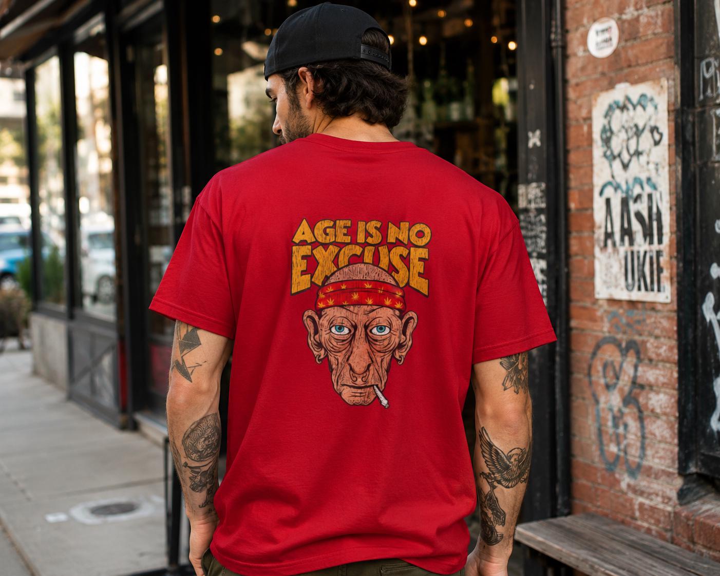 Age Is No Excuse Grafik-T-Shir – Vintage Fashion Illustration Bewertung und Preis