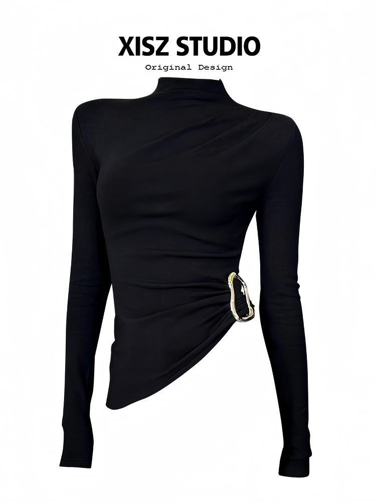 Frauen Schwarz Gothic T-shirt  – Turtleneck Knit 90S Bewertung und Preis