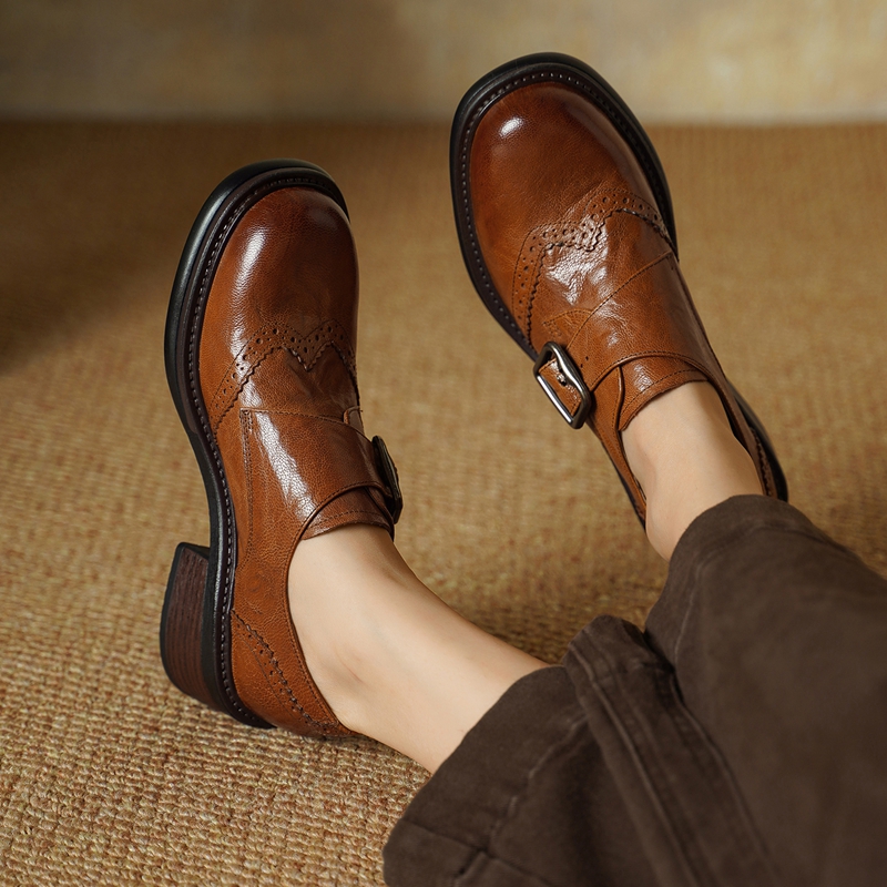 2027 Neue Schnallen-Brogue-Sch – Vintage Style Women Fashion Bewertung und Preis