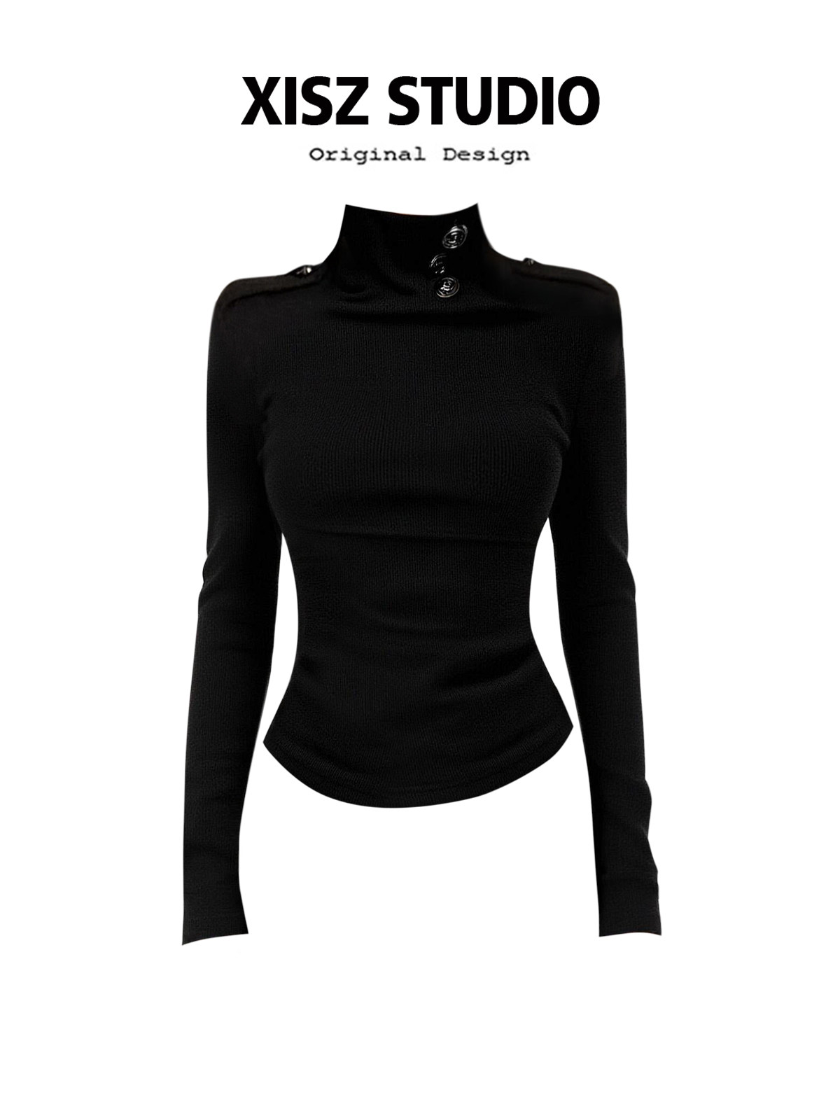 Damen Schwarzes Gothic T-Shirt – Turtleneck Knit 90S Bewertung und Preis