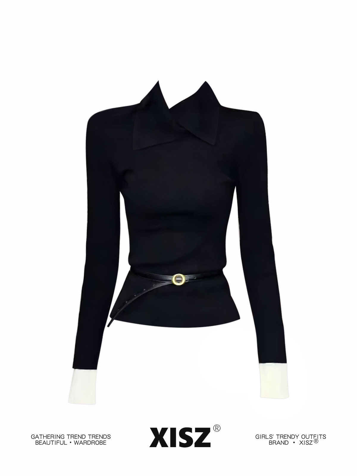 Damen Schwarzes Gothic T-Shirt – Turtleneck Knit 90S Bewertung und Preis