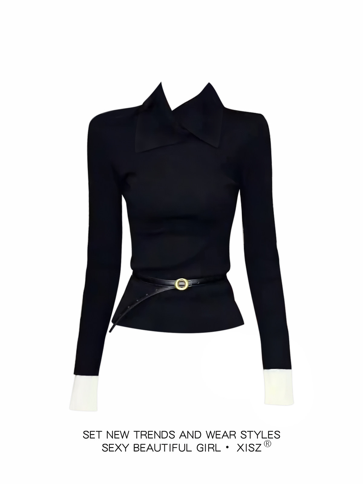 Damen Schwarzes Gothic T-Shirt – Turtleneck Knit 90S Bewertung und Preis