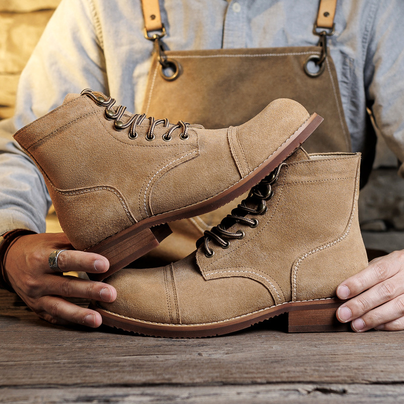 Wildlederstiefel mit Goodyear- – Vintage Old Fashion Bewertung und Preis
